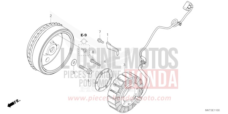 GENERATOR for X-ADV 750 MAT BETA SILVER METALLIC (NHC08) from 2021